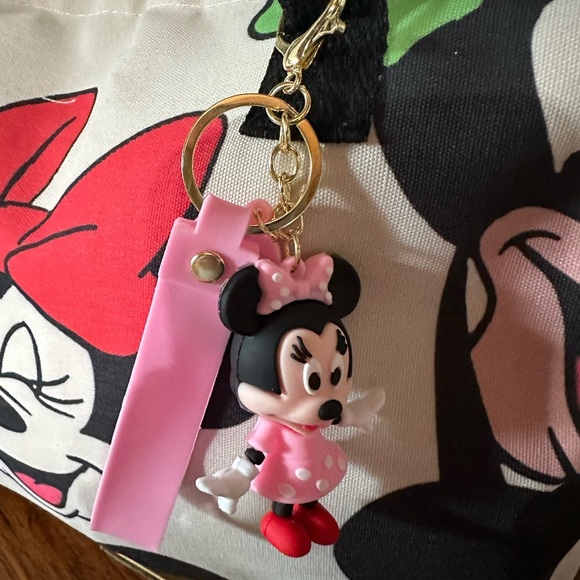 Disney character Minnie Mouse Daffy Duck etc Graphic Tote with bag charm - Picture 5 of 5